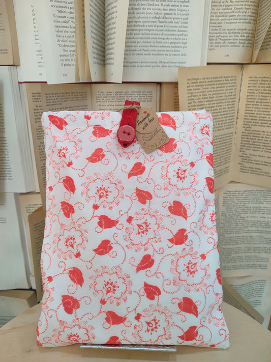 TASCA PORTA LIBRO FOGLIE ROSSE