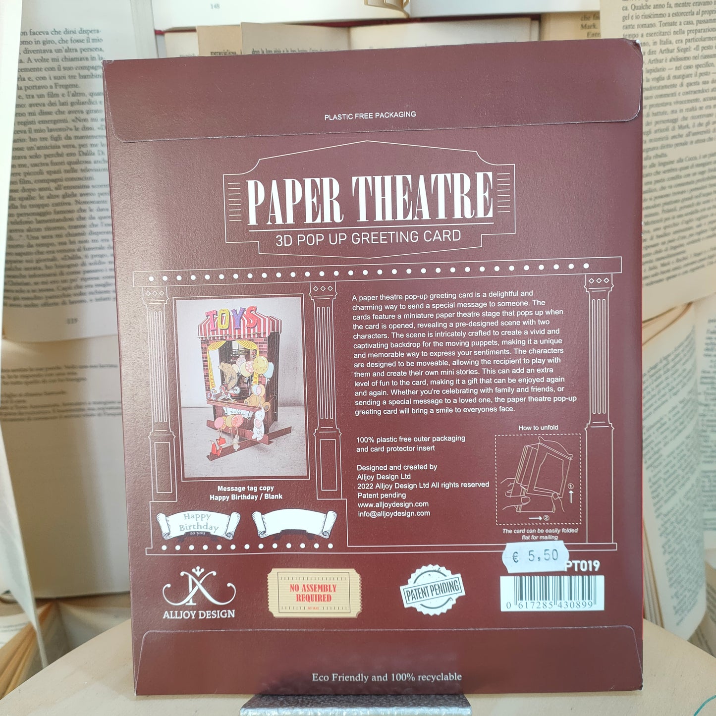 Biglietto auguri Teatro di carta • Negozio di giocattoli